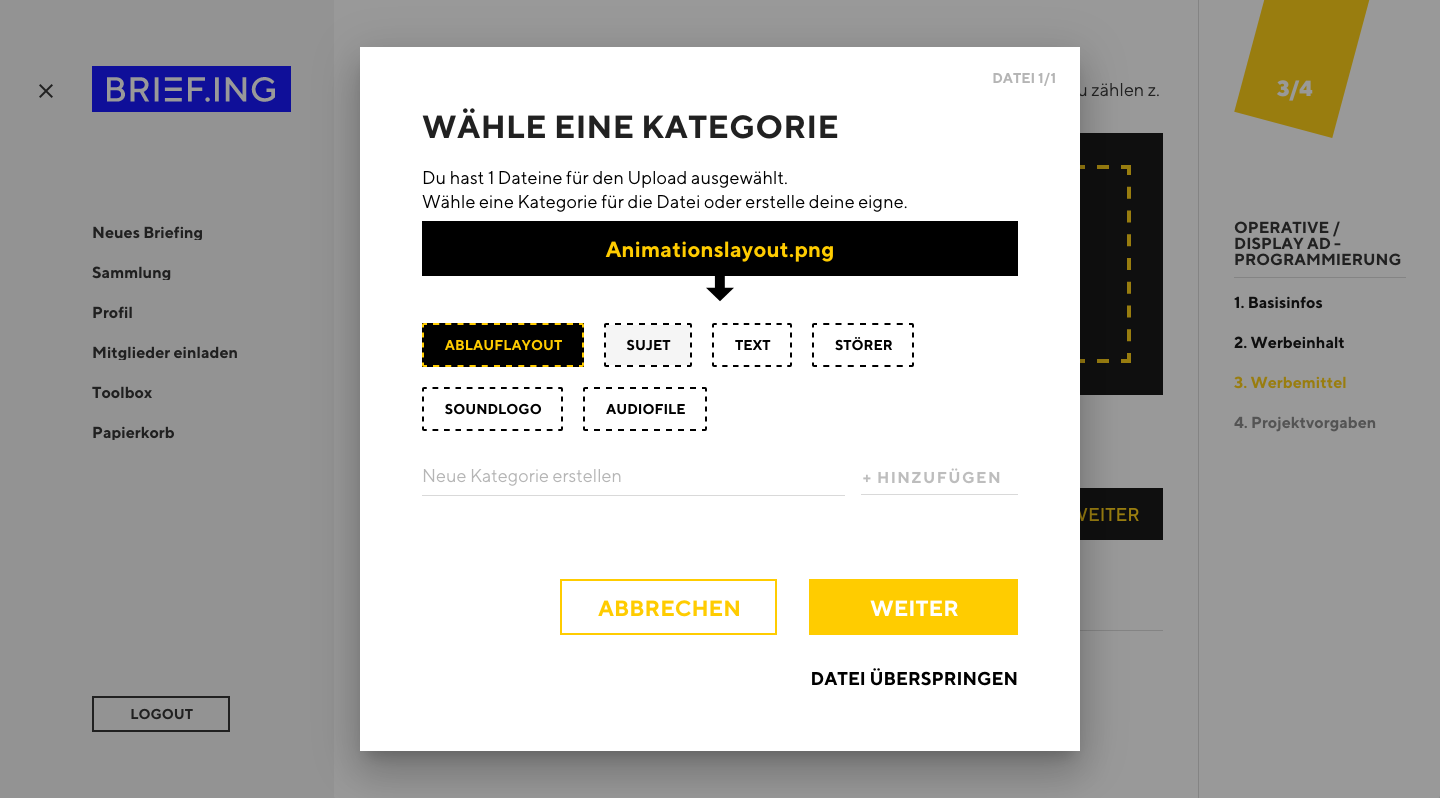 Uploads griffbereit.